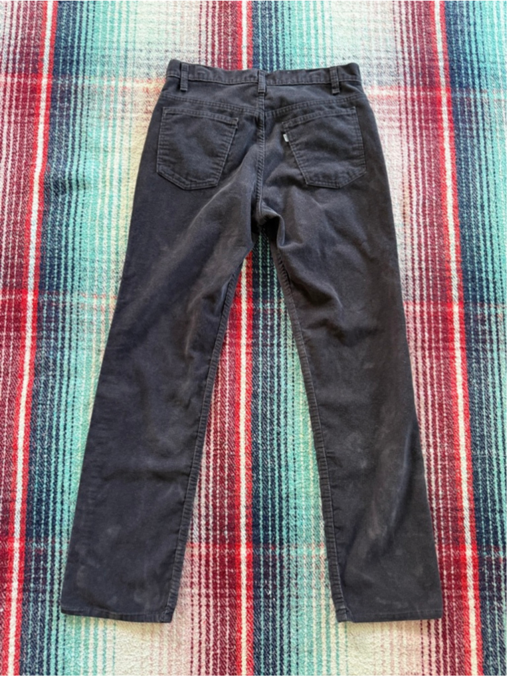 Vintage Levi's Black Over-dyed Straight Fit Corduroy Pants 34x32 - Picture 3 of 7